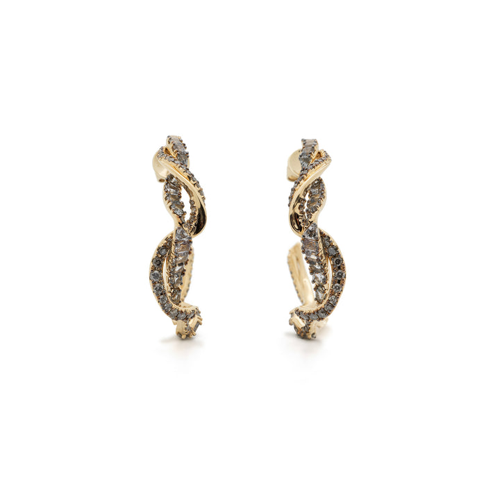 Bibi Van Der Velden Diamond Smoke-Ring Hoop Earrings