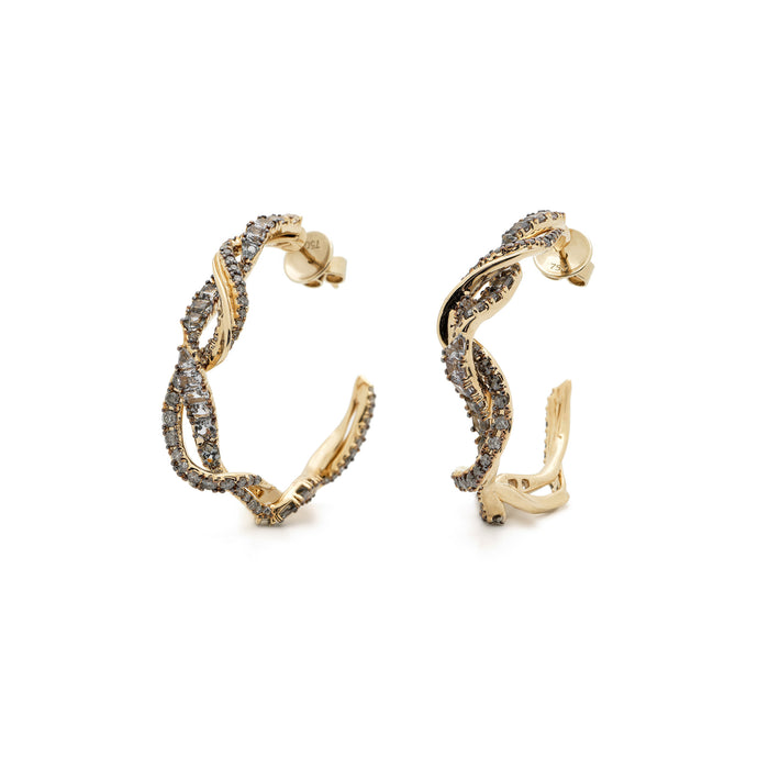 bibi van der velden Diamond Smoke-Ring Hoop Earrings