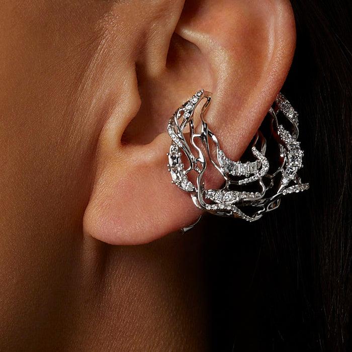 Bibi Van Der Velden Diamonds Smoulder Ear Hangers In White Gold