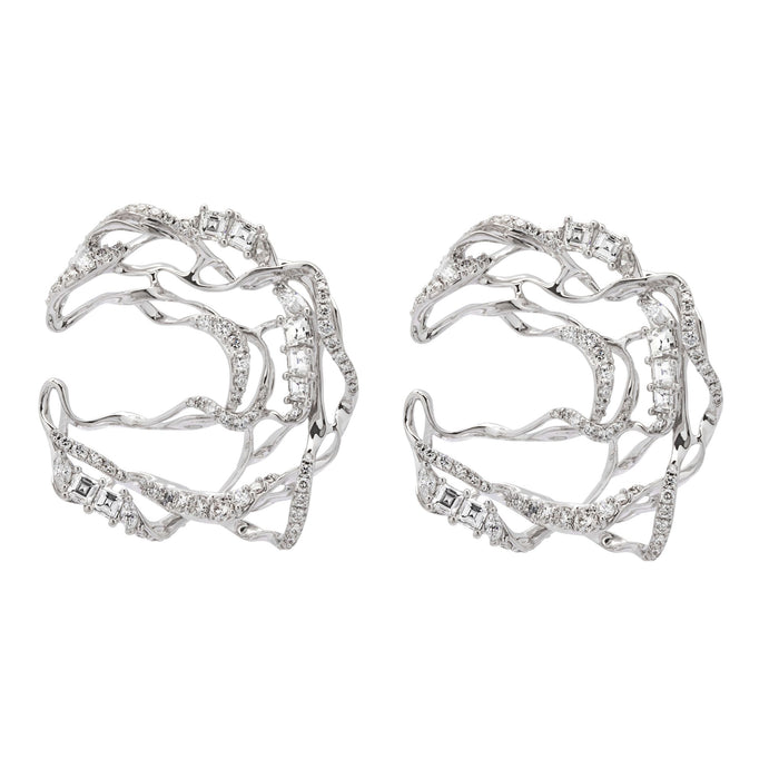 bibi van der velden Diamonds Smoulder Ear Hangers in White Gold