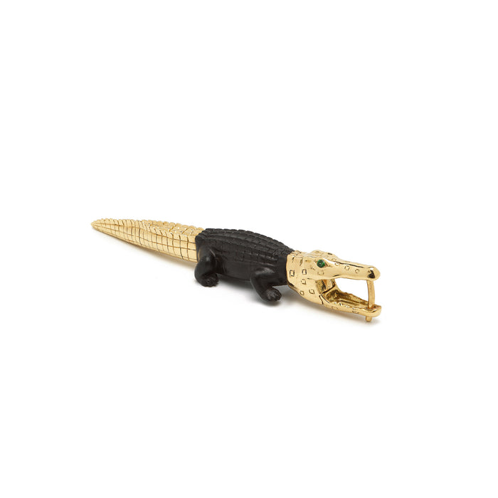 Bibi Van Der Velden Ebony Wood Alligator Bite Earring