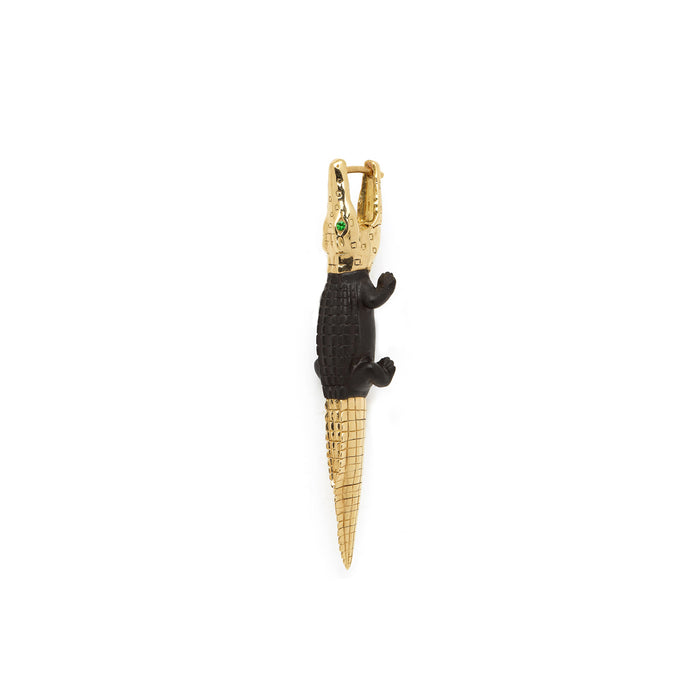 Bibi Van Der Velden Ebony Wood Alligator Bite Earring