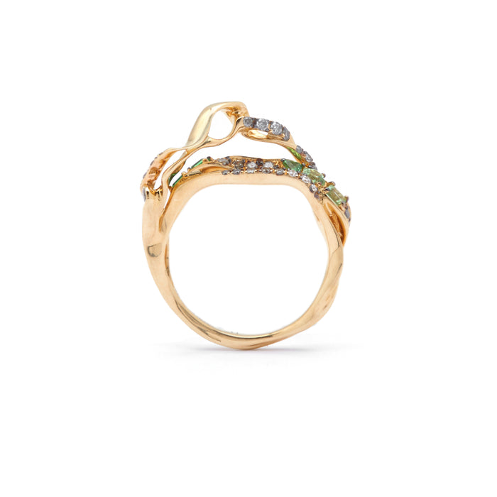 Bibi Van Der Velden Exhale Stackable Ring With Tsavorites