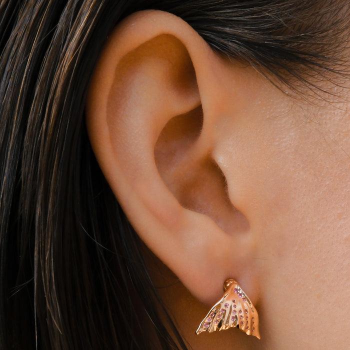 Bibi Van Der Velden Flipper Stud Earring With Pink Sapphire