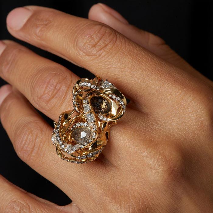 Bibi Van Der Velden Infinity Smoke Ring With Diamonds