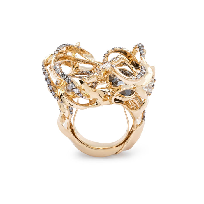 Bibi Van Der Velden Infinity Smoke Ring With Diamonds