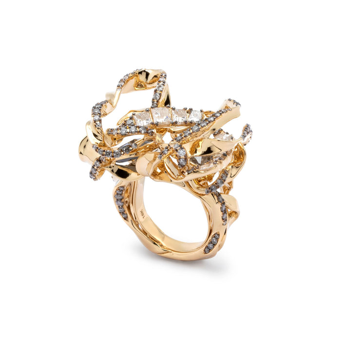 Bibi Van Der Velden Infinity Smoke Ring With Diamonds