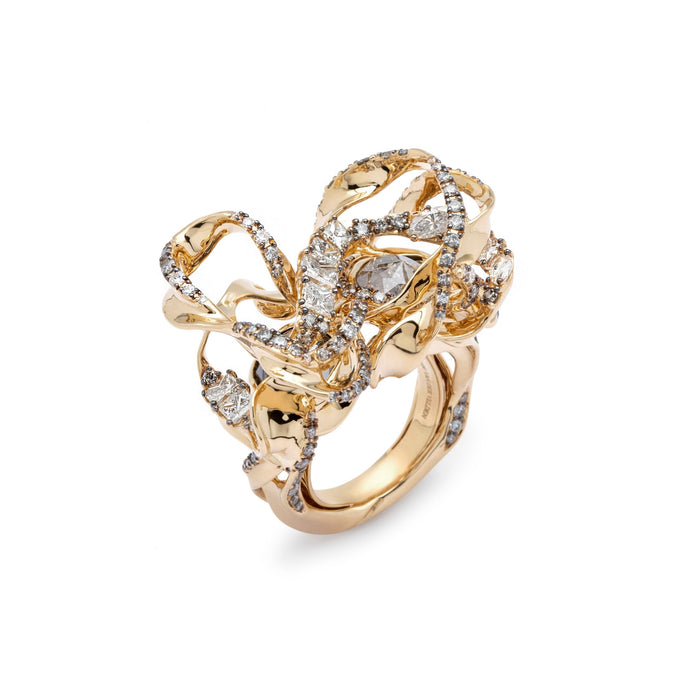 bibi van der velden Infinity Smoke Ring with Diamonds