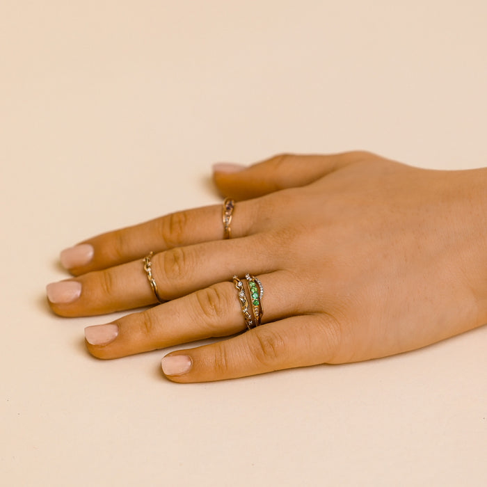 Bibi Van Der Velden Inhale Stackable Ring With Tsavorites