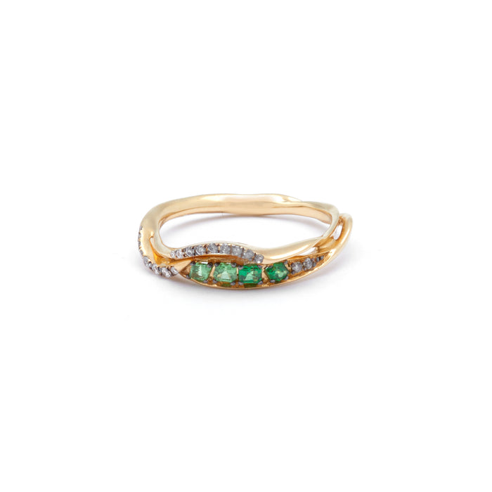 Bibi Van Der Velden Inhale Stackable Ring With Tsavorites