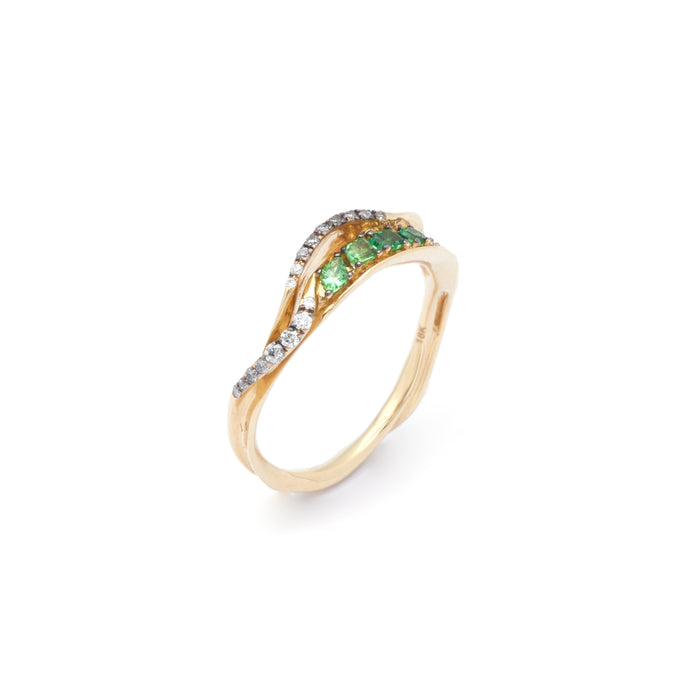 bibi van der velden Inhale Stackable Ring with Tsavorites