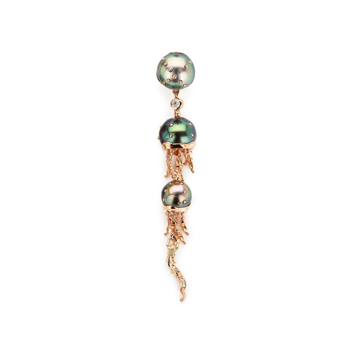bibi van der velden Jellyfish Tahitian Pearls Drop Earring with Diamonds