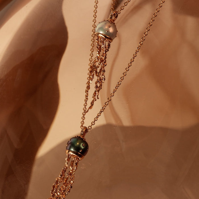 Bibi Van Der Velden Jellyfish White Pearl Pendant On A Chain