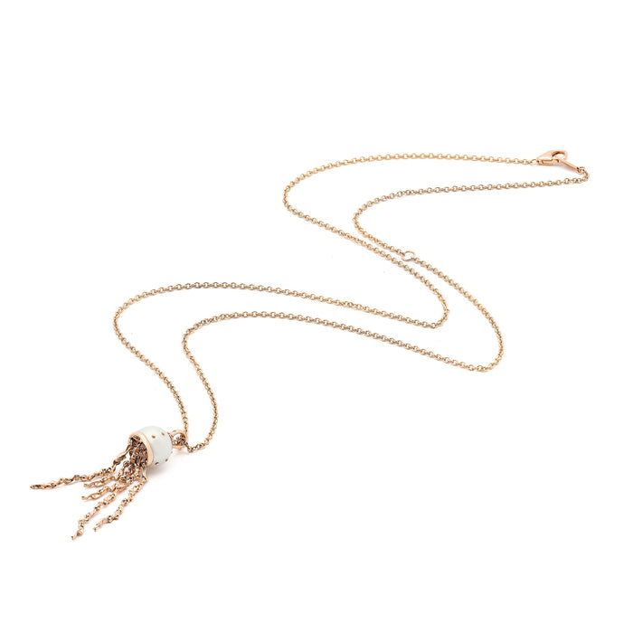Bibi Van Der Velden Jellyfish White Pearl Pendant On A Chain