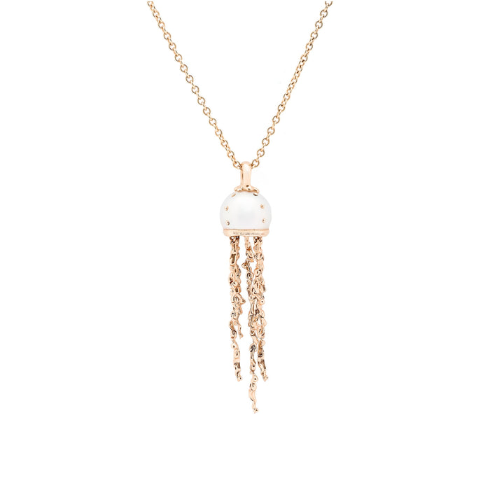 Bibi Van Der Velden Jellyfish White Pearl Pendant On A Chain