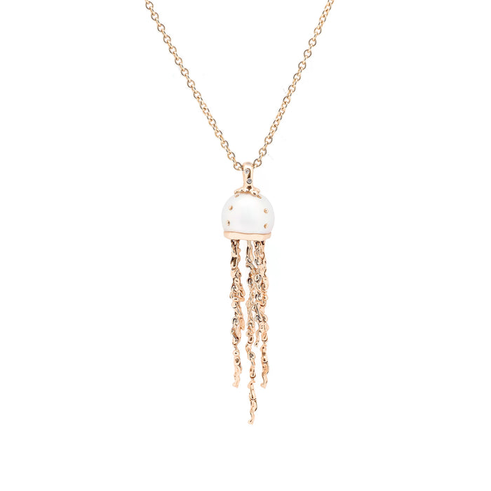 bibi van der velden Jellyfish White Pearl Pendant on a chain