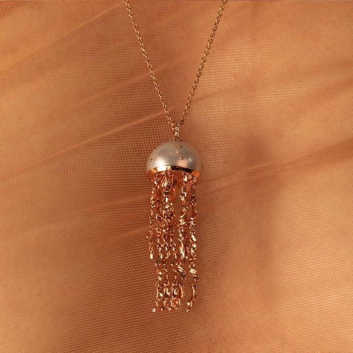 Bibi Van Der Velden Jellyfish White Pearl Pendant With Diamonds (Large)