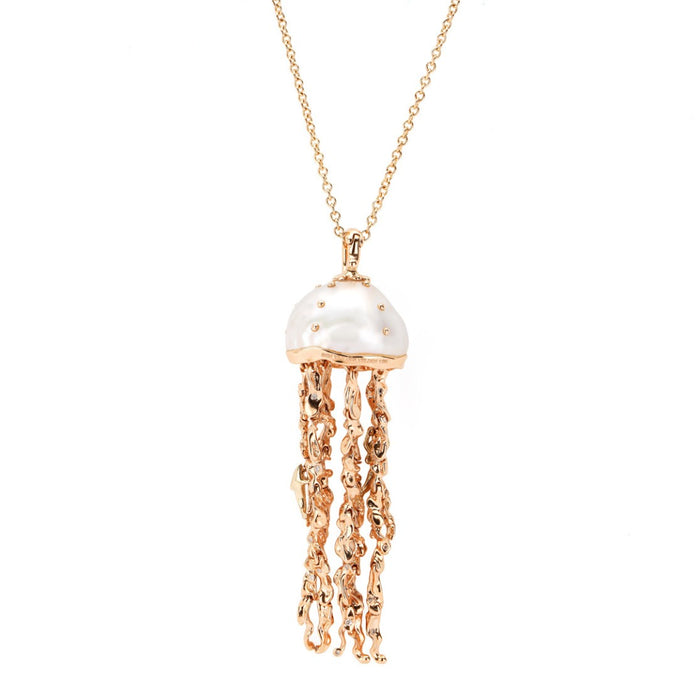Bibi Van Der Velden Jellyfish White Pearl Pendant With Diamonds (Large)
