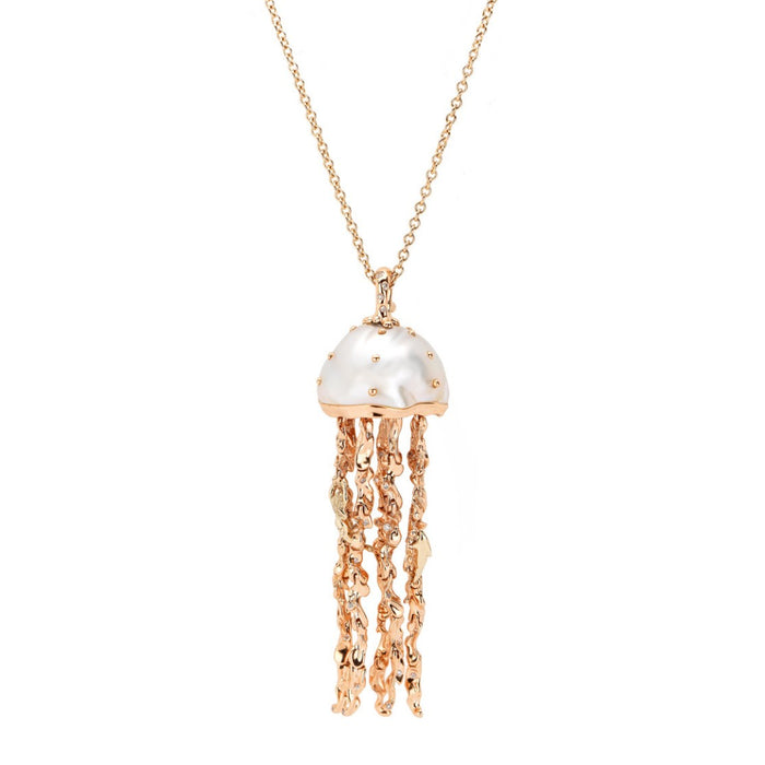 bibi van der velden Jellyfish White Pearl Pendant with Diamonds (Large)