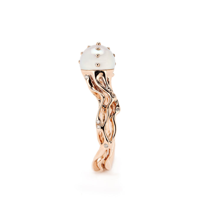 Bibi Van Der Velden Jellyfish White Pearl Stackable Ring