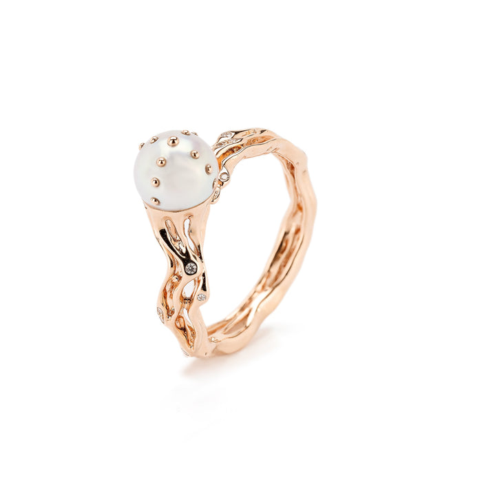 bibi van der velden Jellyfish White Pearl Stackable Ring