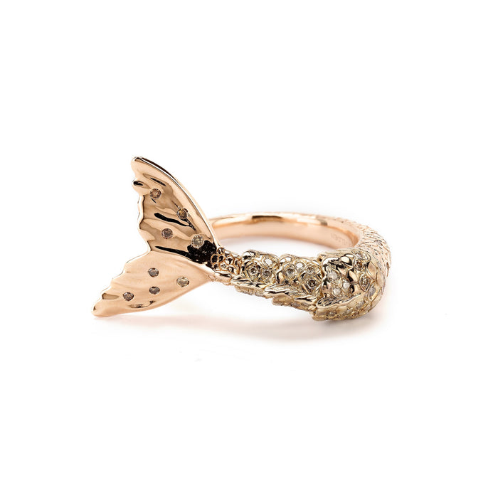 Bibi Van Der Velden Mermaid Tail Rose Gold Twist Ring
