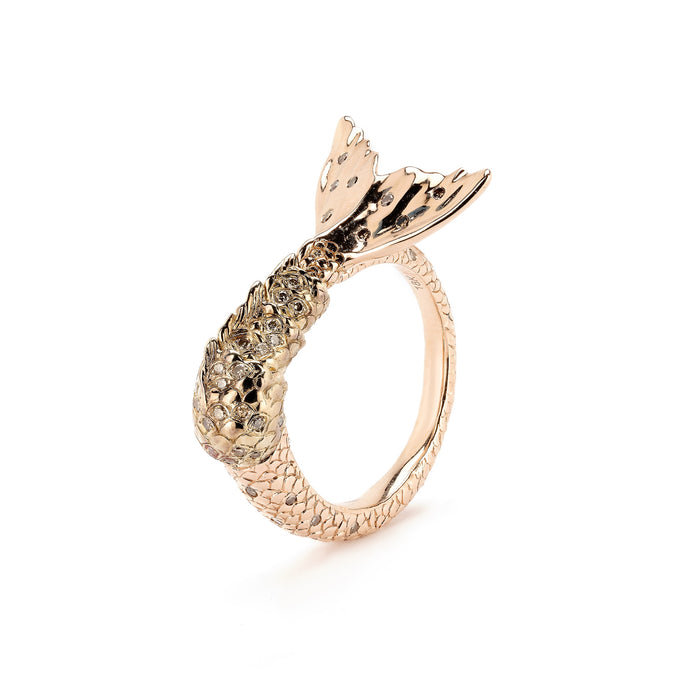 bibi van der velden Mermaid Tail Rose Gold Twist Ring