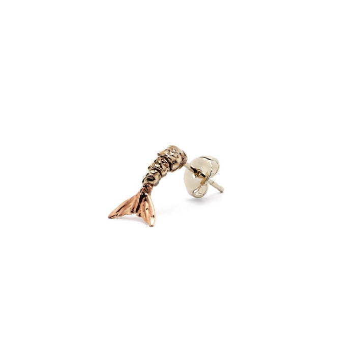 Bibi Van Der Velden Mini Mermaid Tail Stud In Dual Tone