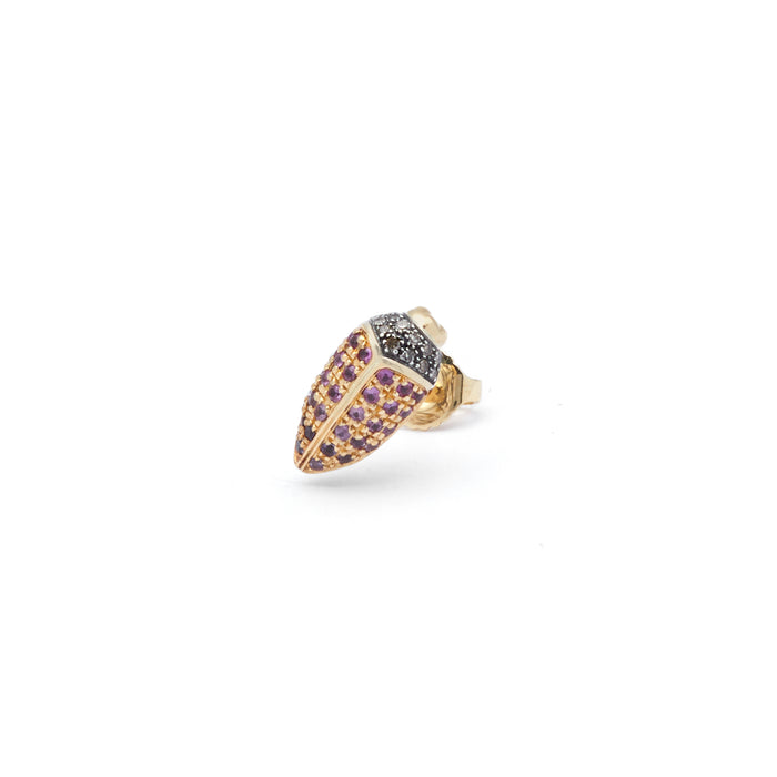 Bibi Van Der Velden Mini Scarab Pave Pink Sapphires Stud