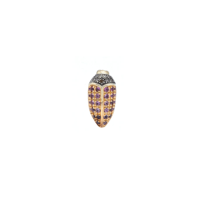 bibi van der velden Mini Scarab Pave Pink Sapphires Stud