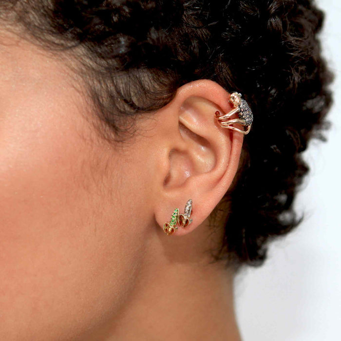 Bibi Van Der Velden Monkey Mini Banana Tsavorite Stud