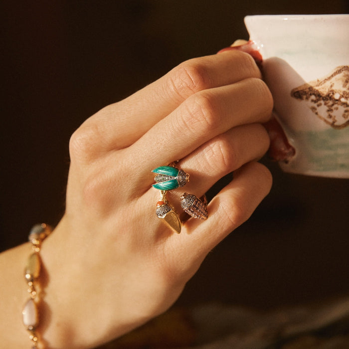 Bibi Van Der Velden Scarab Pink Sapphire Floaty Ring