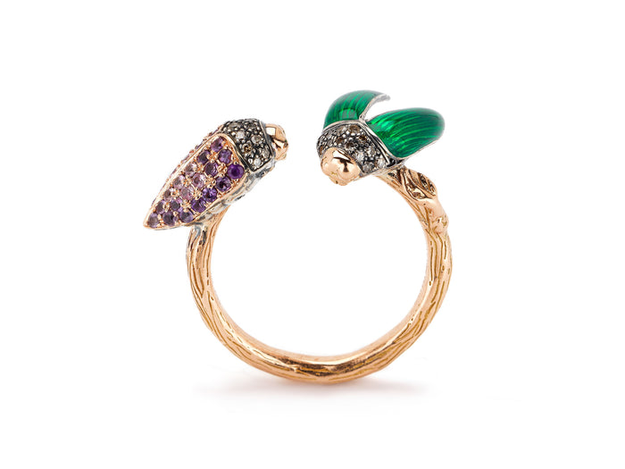 Bibi Van Der Velden Scarab Pink Sapphire Floaty Ring