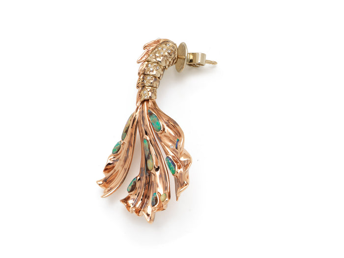 Bibi Van Der Velden Siren Tail Earring With Blue And Green Opals