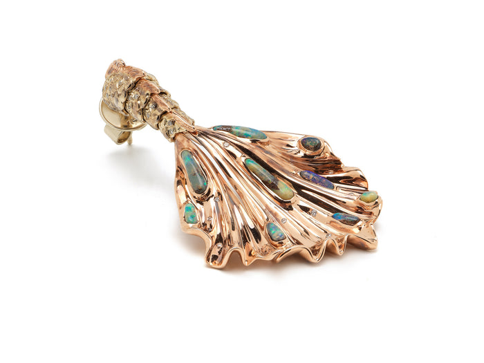 Bibi Van Der Velden Siren Tail Earring With Blue And Green Opals