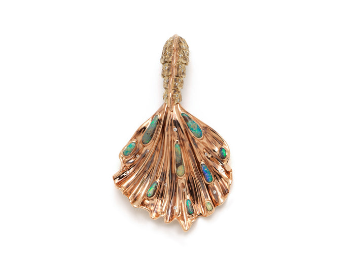 bibi van der velden Siren Tail Earring with Blue and Green Opals