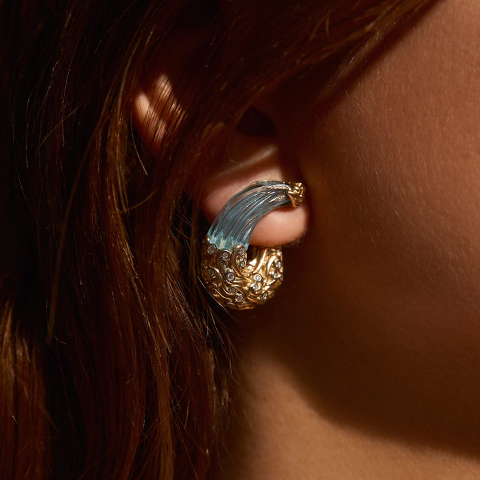 bibi van der velden Small Barrel Wave Earrings (pair)