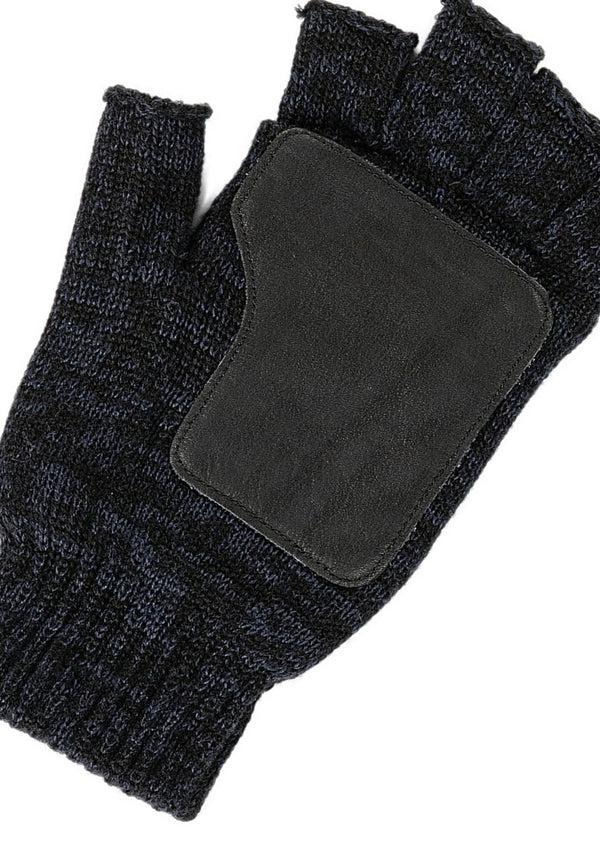 Bickley Mitchell Fingerless Gloves Leather Patch