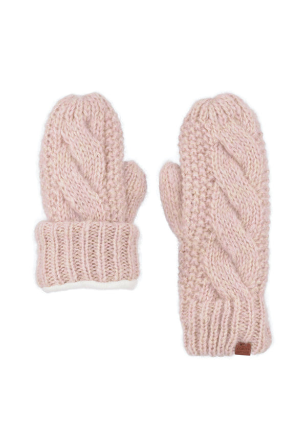 bickley mitchell Fleece lined Cable Twist Mittens
