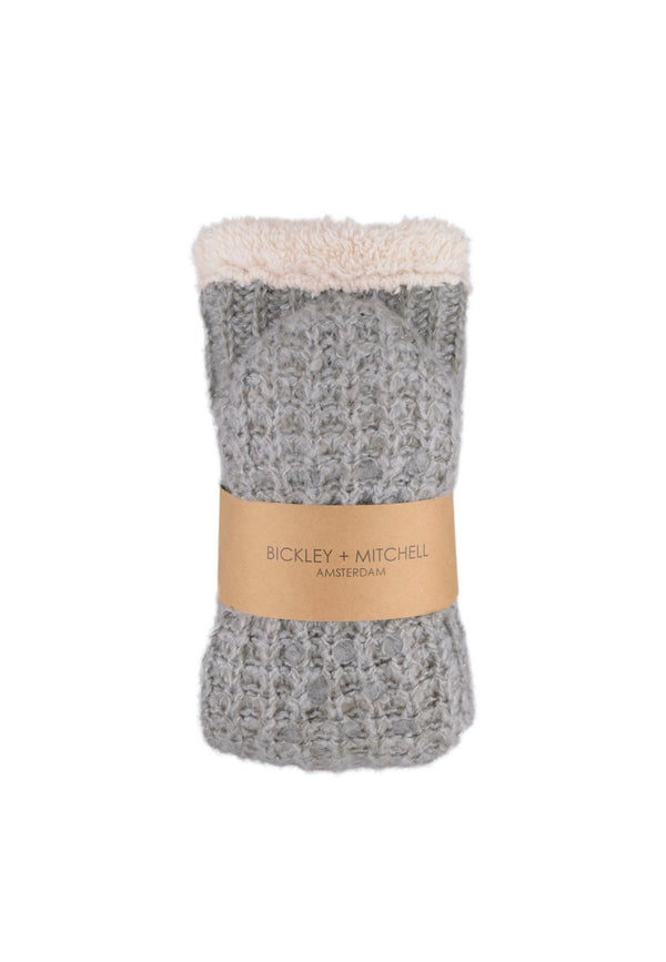 Bickley Mitchell Chunky Waffle Knit Teddy Lined Slipper Socks