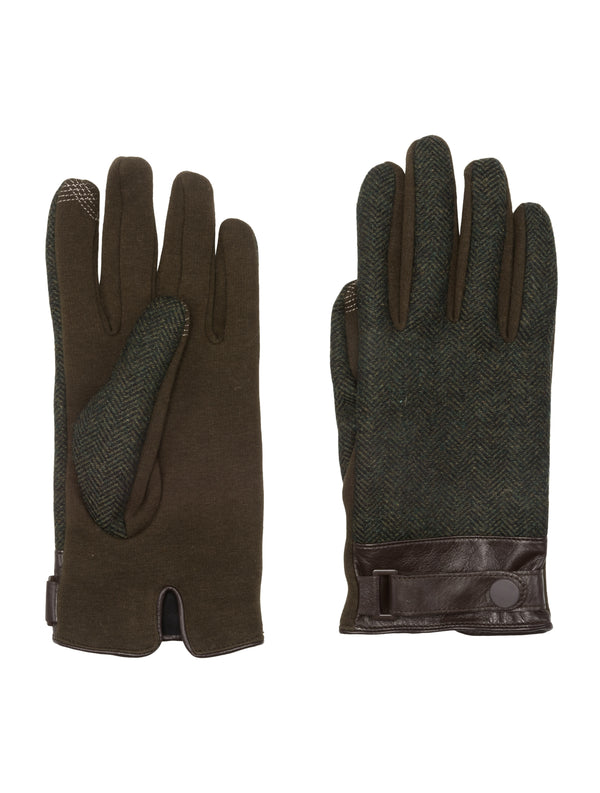 Bickley Mitchell Herringbone Pattern Cotton Blend Gloves