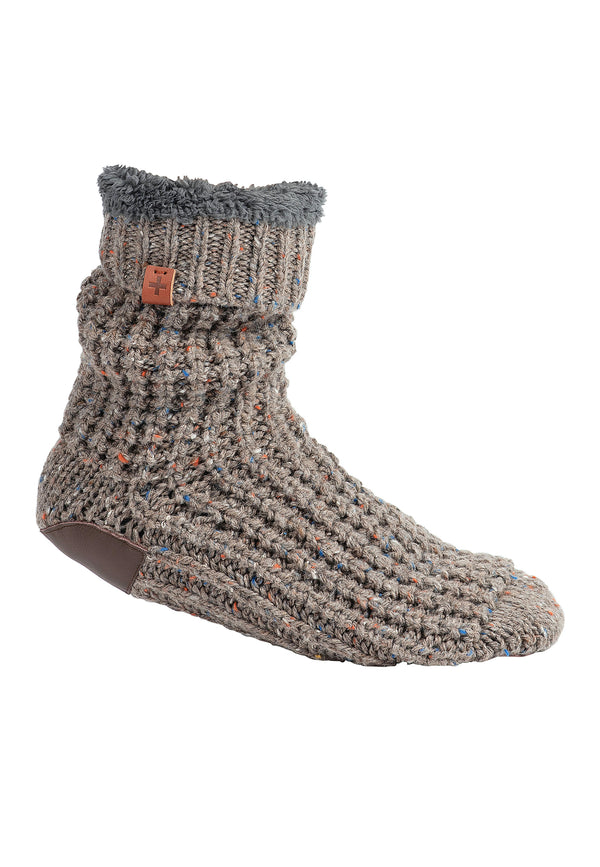 Bickley Mitchell Wool Blend Waffle Fleck Slipper Socks
