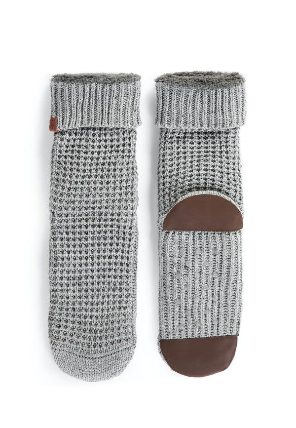 Bickley Mitchell Wool Blend Waffle Fleck Slipper Socks