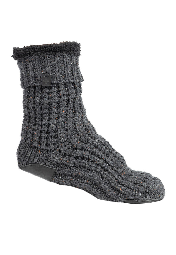 Bickley Mitchell Wool Blend Waffle Fleck Slipper Socks