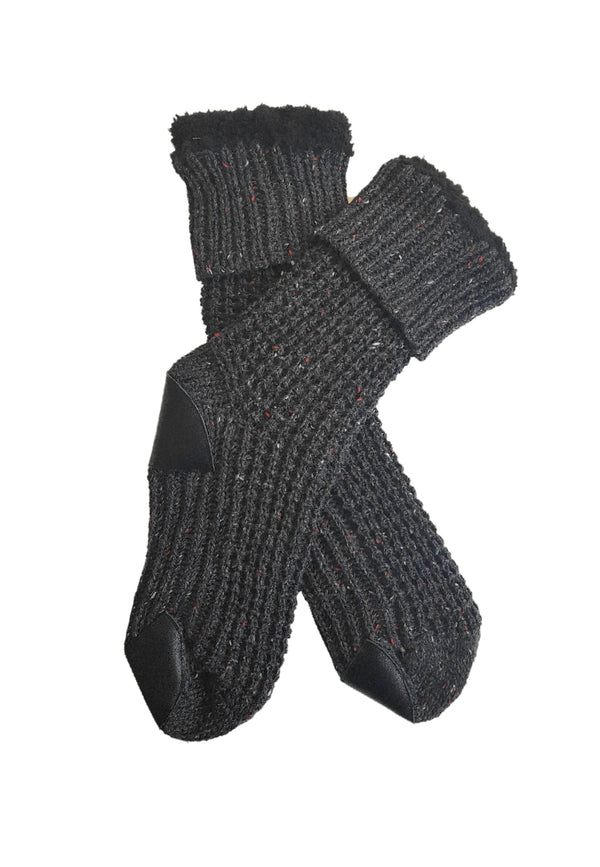 bickley mitchell Wool Blend Waffle Fleck Slipper Socks