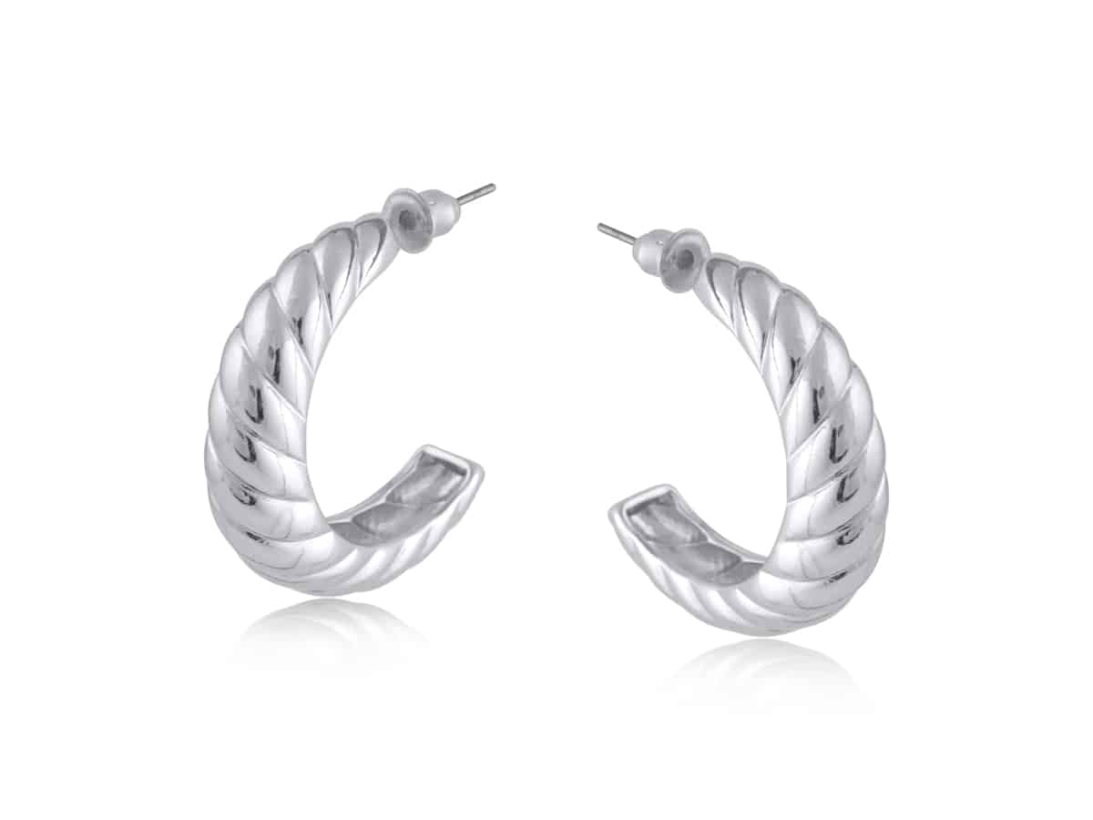 Big Metal London Amelia Ripple Effect Hoop Earrings