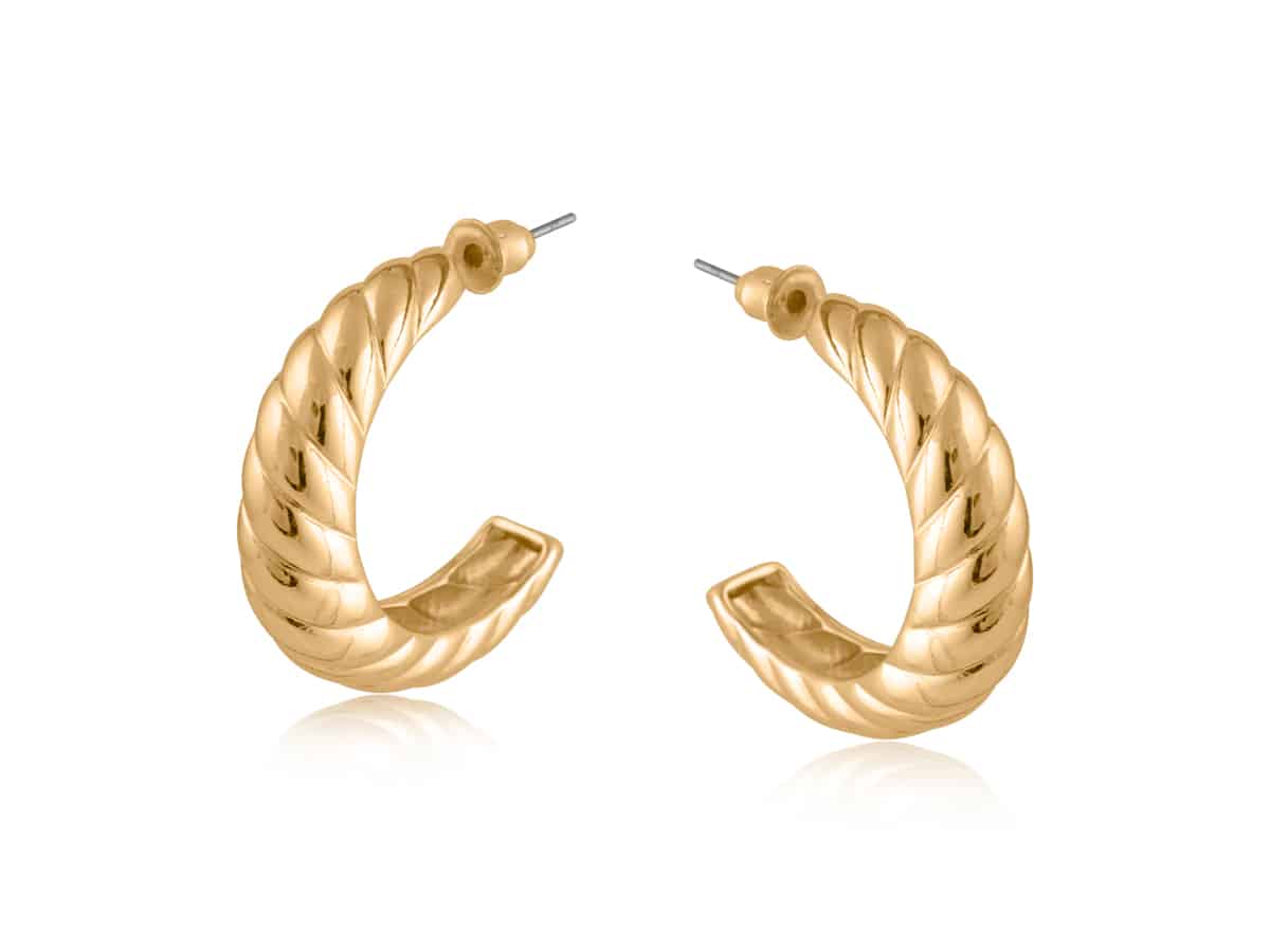 big metal london Amelia Ripple Effect Hoop Earrings