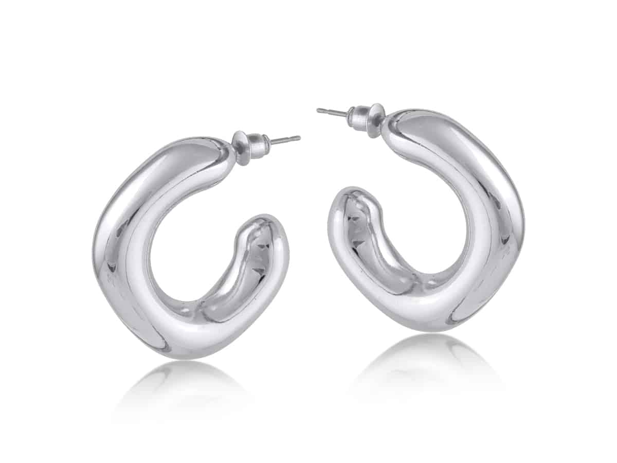 Big Metal London Athenais Organic Shape Hoop Earrings
