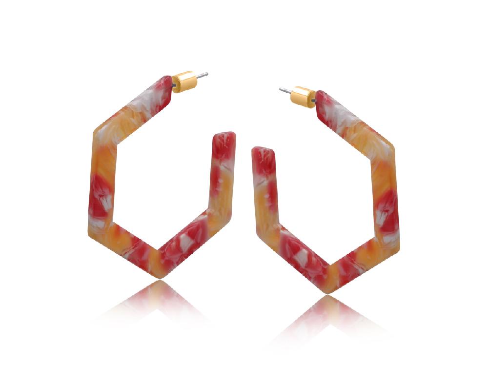 Big Metal London Austin Resin Hexagonal Earrings 3745