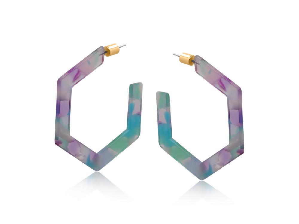 big metal london Austin Resin Hexagonal Earrings 3745